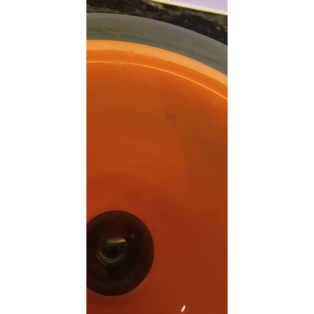 Vintage Orange and Black Reverse Painted Art Glass Vase Art Deco Decor - Picture 5 of 5